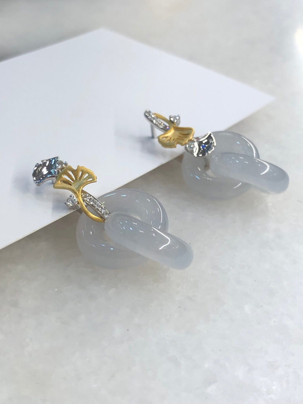 Icy Jade Double Loops Earrings