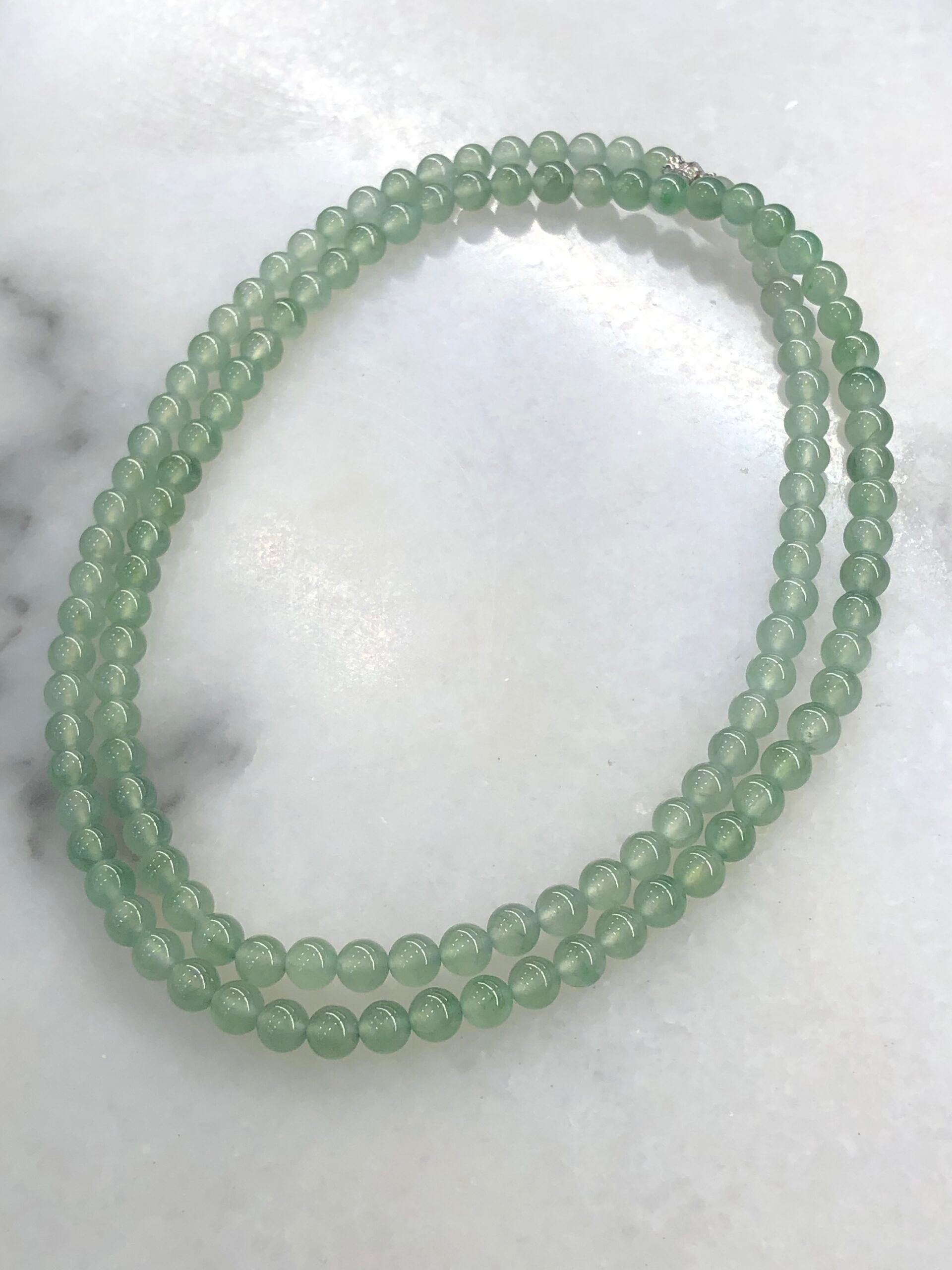 Icy Green Jade Beads Necklace