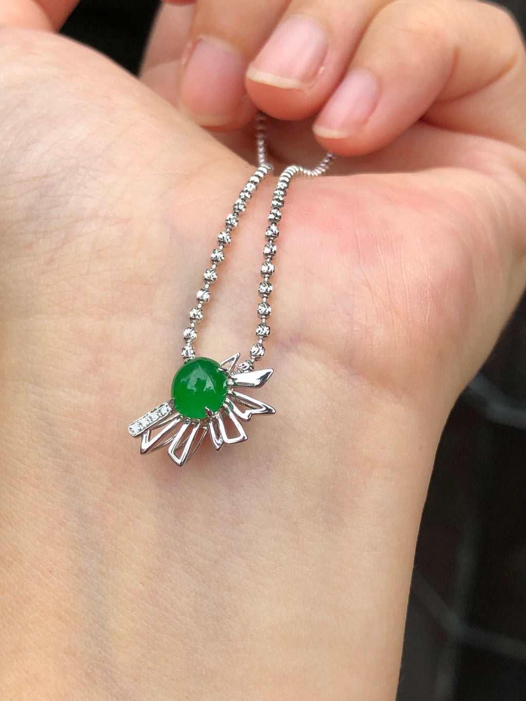 Green Jade Cabochon Pendant