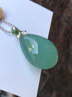 Bluish Green Jade Dewdrop Pendant