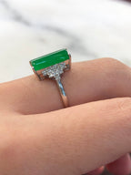 Green Jade Cylindrical Shaped Ring