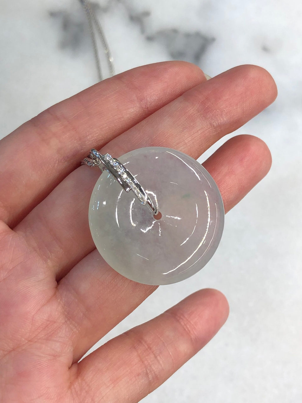 Icy with Green Jade Safety Coin
