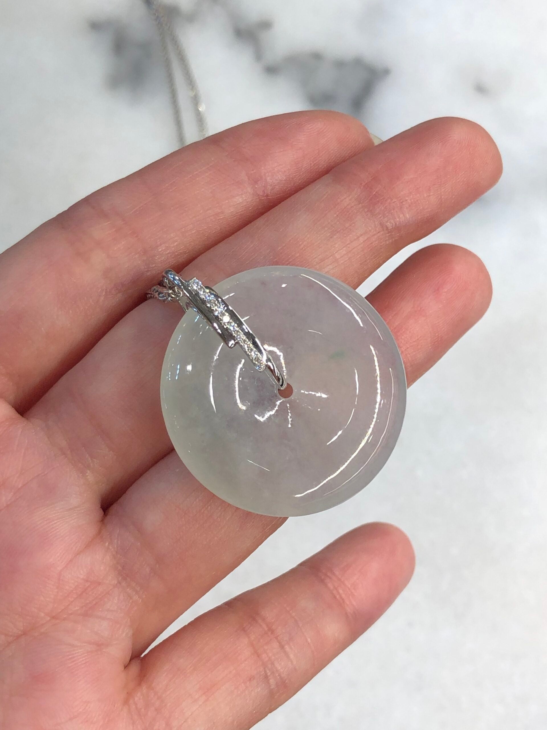 Icy with Green Jade Safety Coin