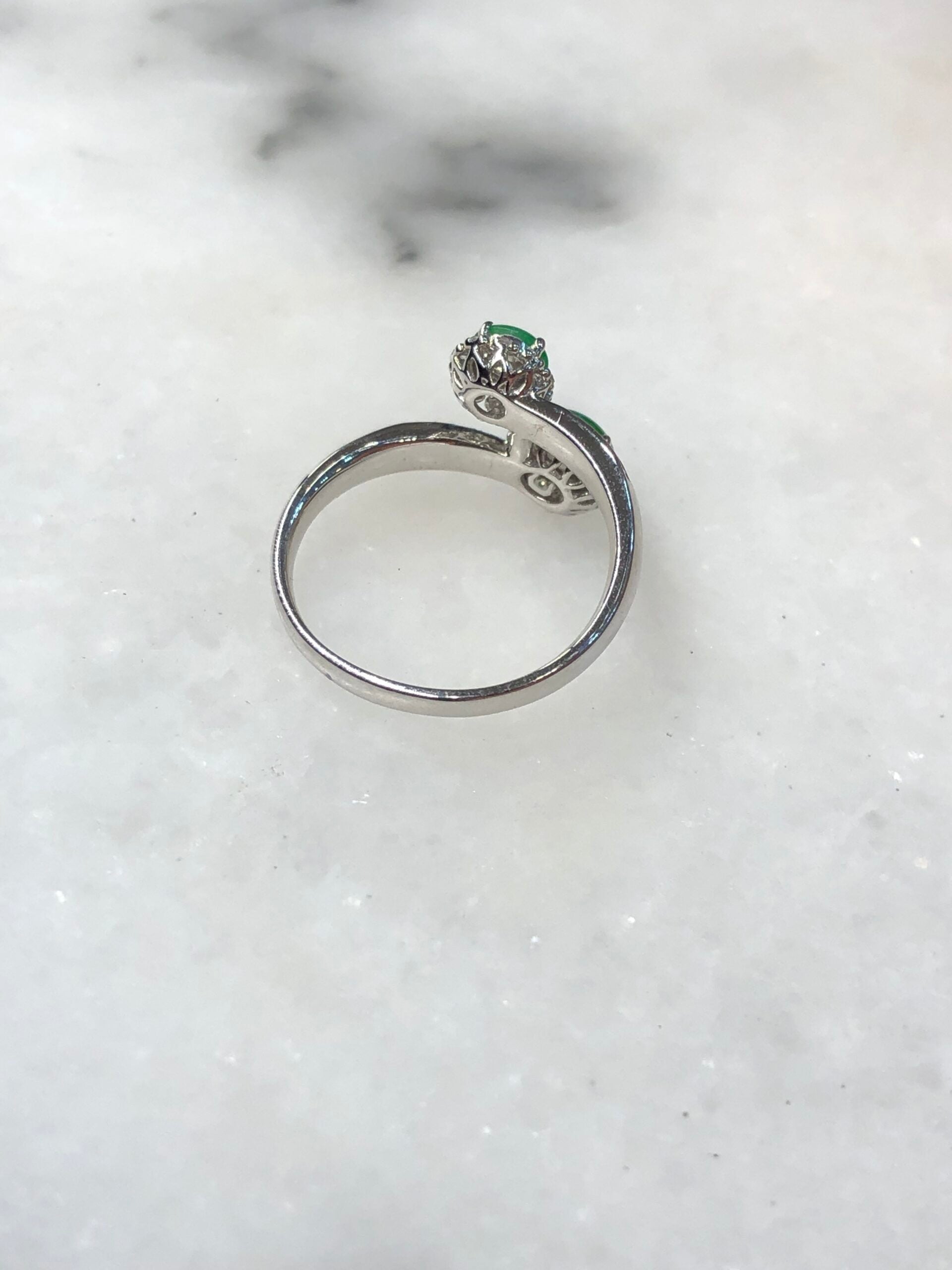 Green Jade Cabochons Ring