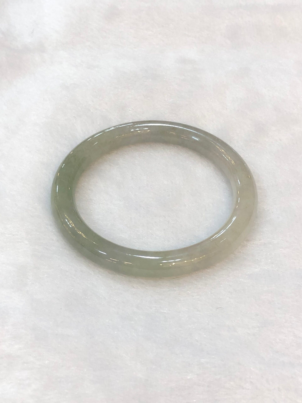 Icy White with Green Jade Bangle