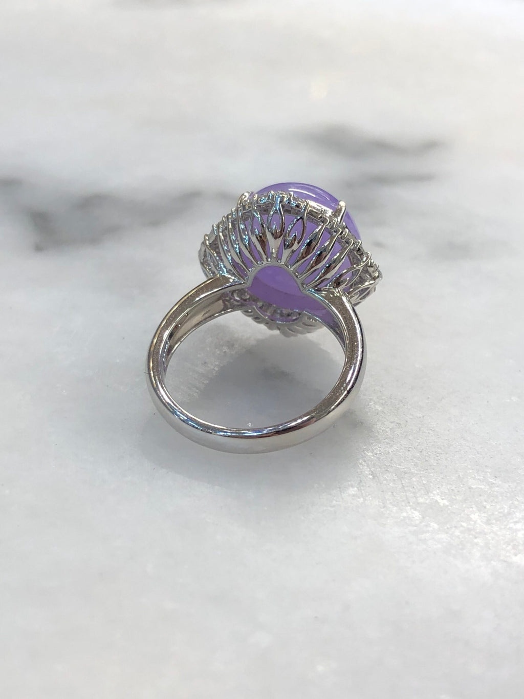 Lavender Jade Cabochon Ring