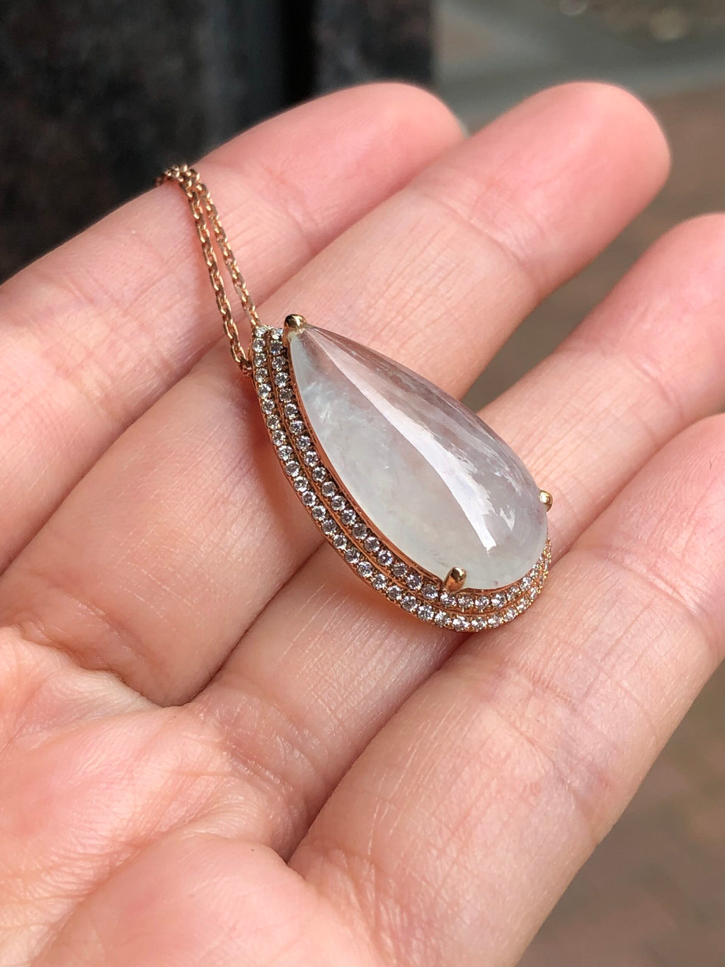 Icy Jade Water Drop Pendant