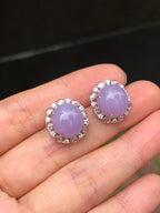 Lavender Jade Cabochons Earrings