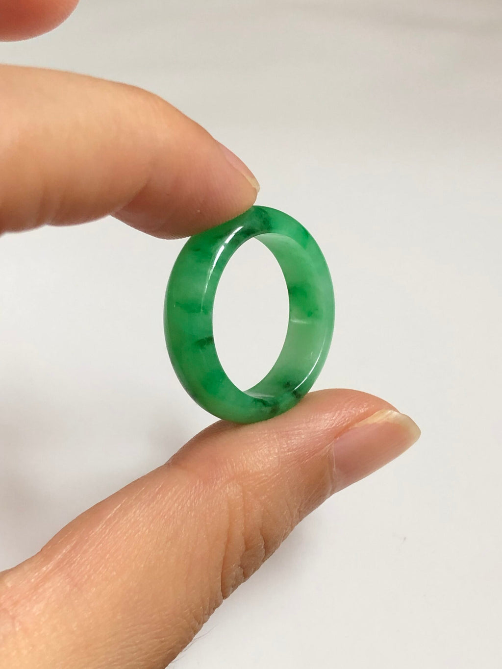 Green Jade Hololith Ring