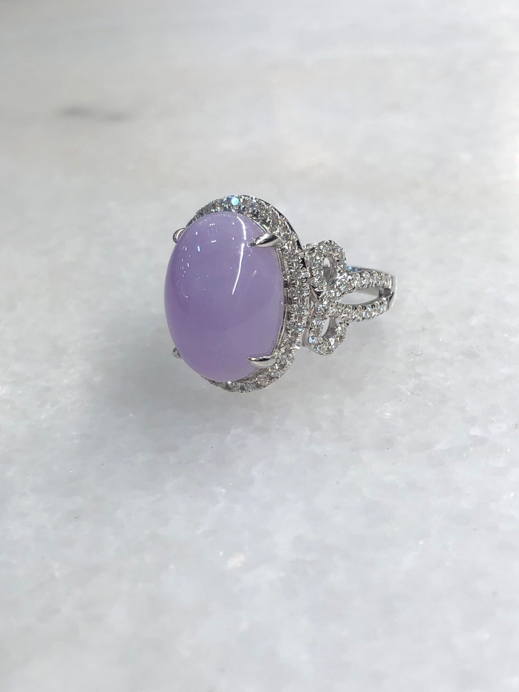 Lavender Jade Cabochon Ring