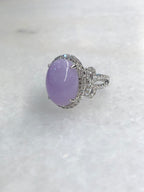 Lavender Jade Cabochon Ring