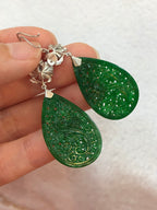 Green Jade Water-Drop Earrings