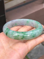 Green with Lavender Jade Bangle