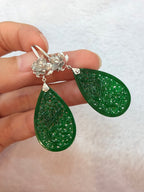 Green Jade Water-Drop Earrings