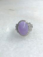 Lavender Jade Cabochon Ring