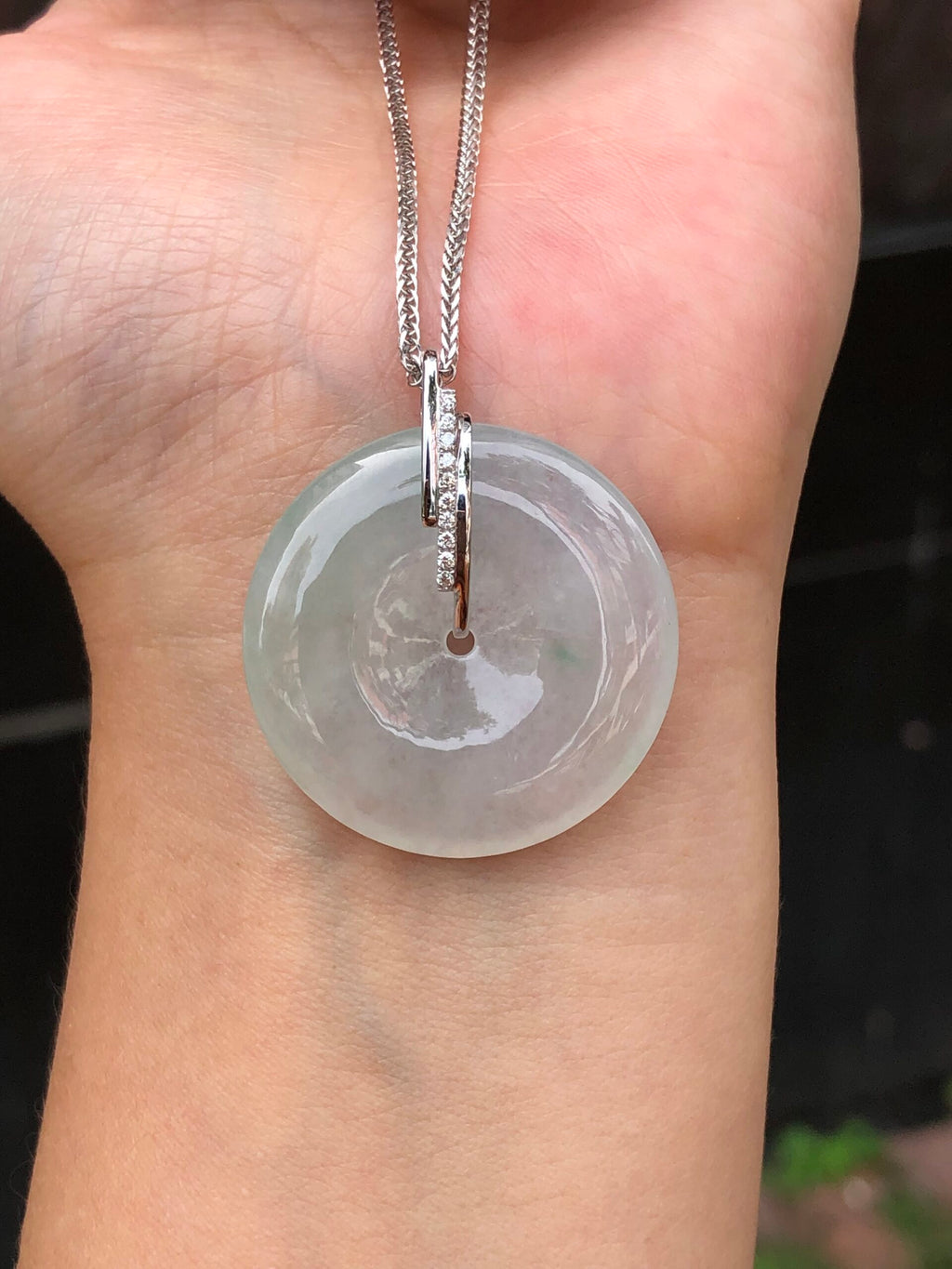 Icy with Green Jade Safety Coin