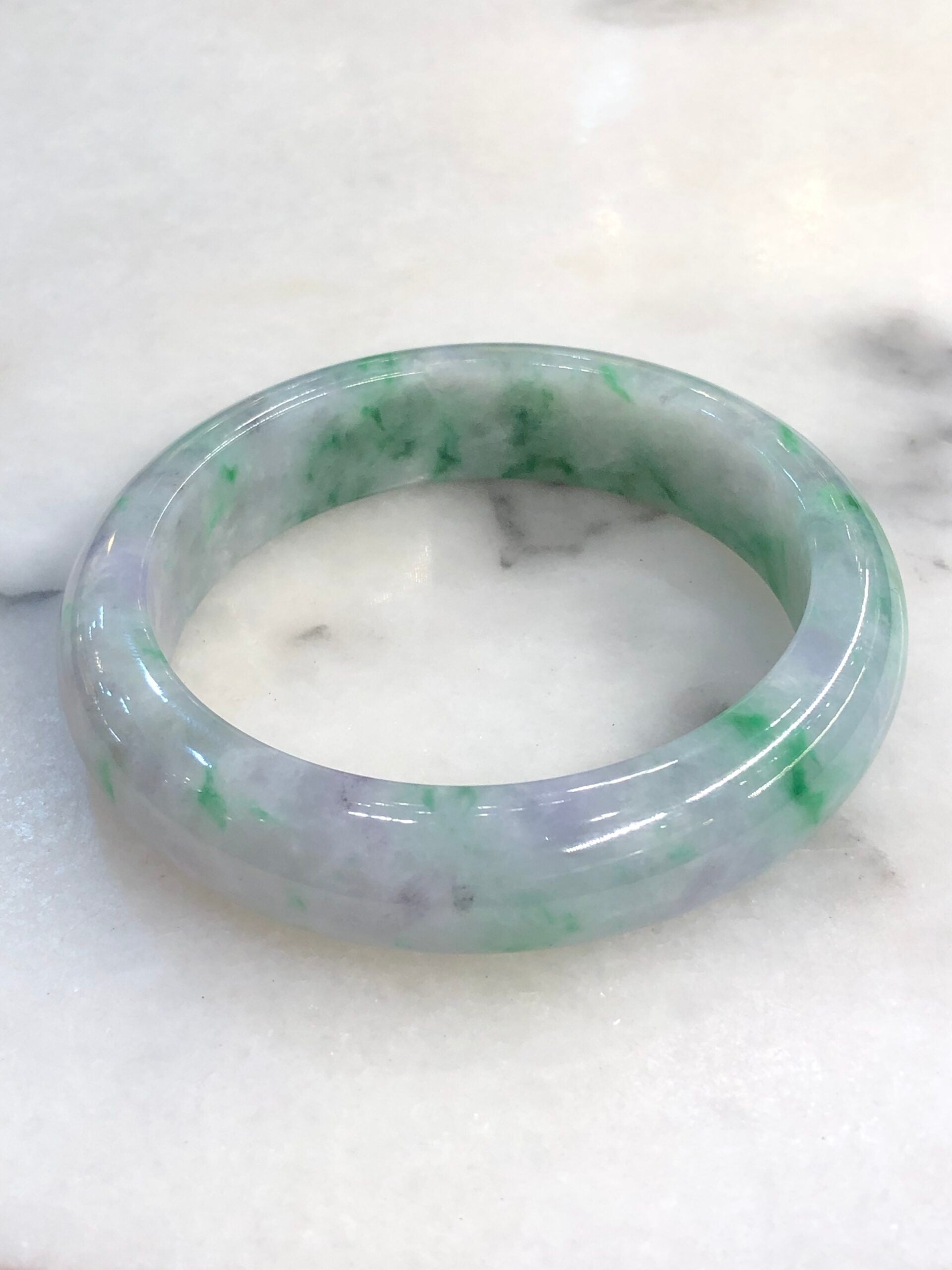 Green with Lavender Jade Bangle