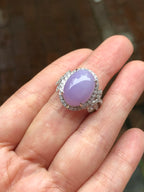 Lavender Jade Cabochon Ring