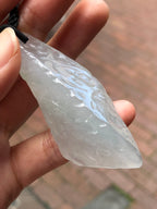 Icy White Jade Freeform Pendant