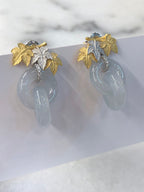 Icy Jade Double Loops Earrings