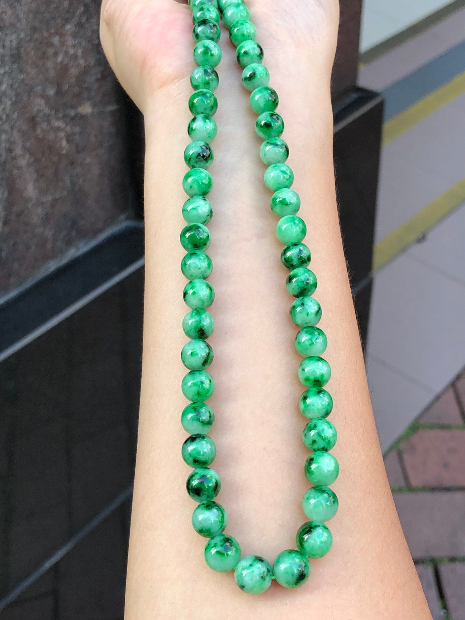 Green Jade Beads Necklace