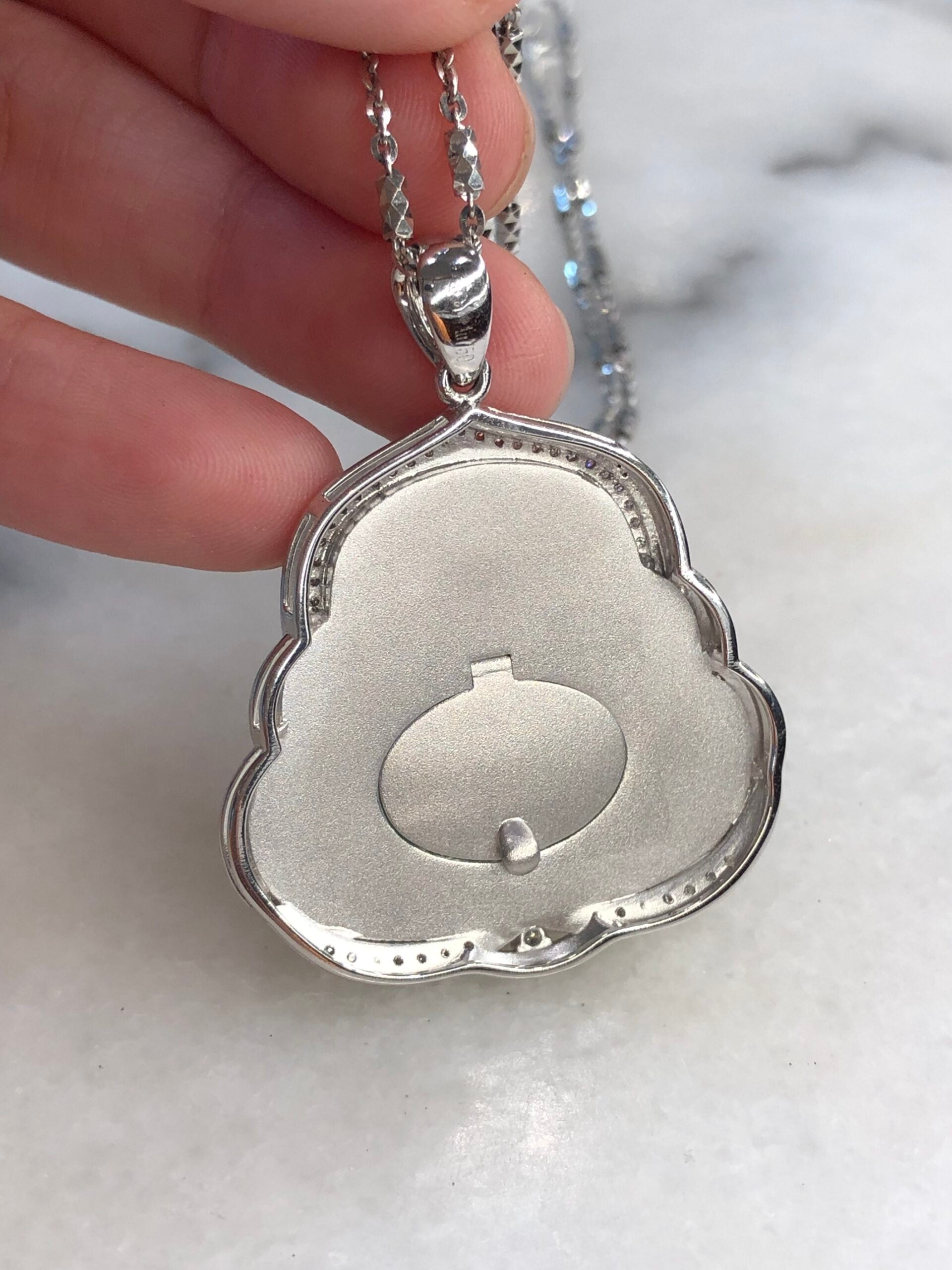 Icy Green Jade Buddha Pendant