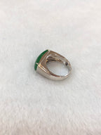 Green Jade Saddle Ring