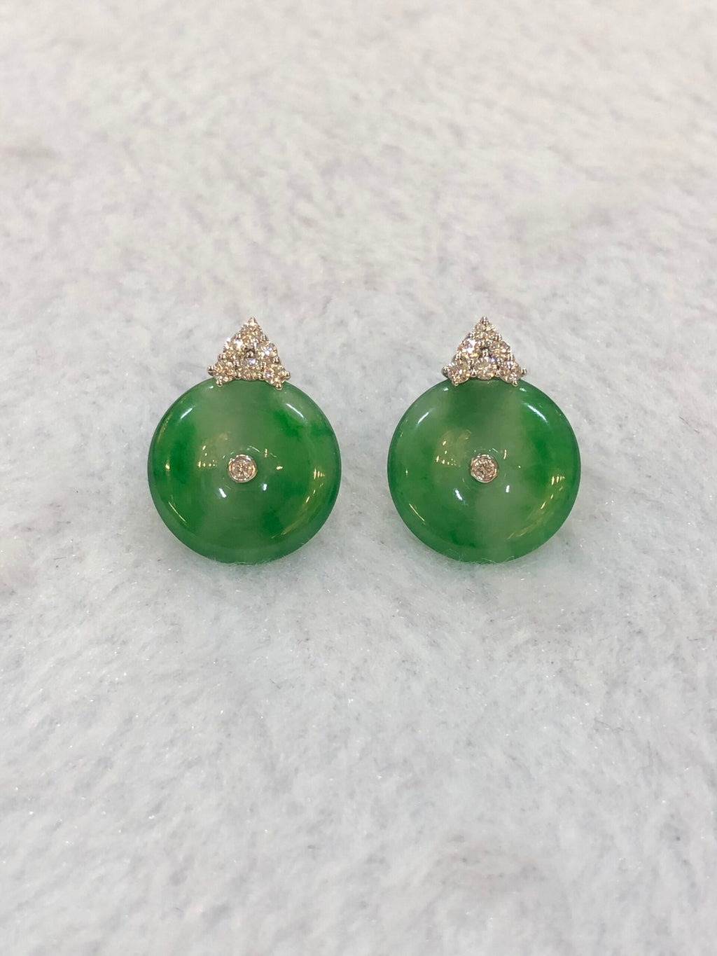 Icy Green Safety Coin Earrings