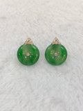 Icy Green Safety Coin Earrings