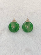 Icy Green Safety Coin Earrings