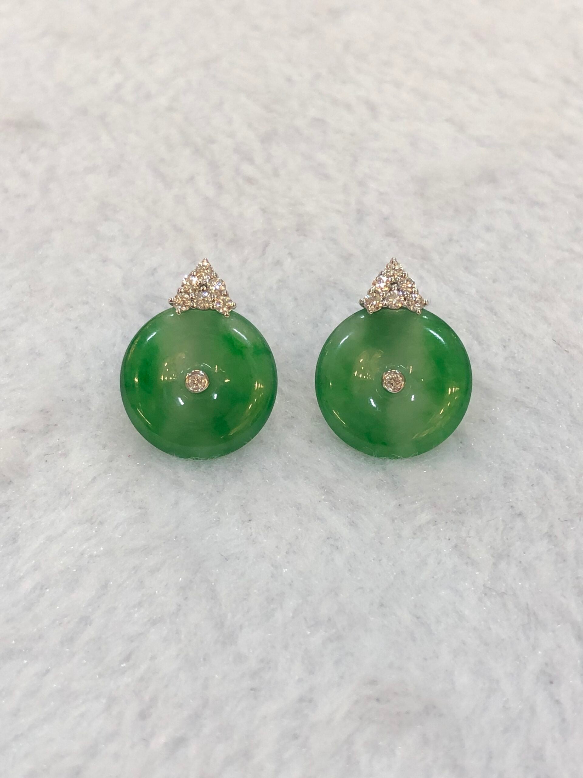 Icy Green Safety Coin Earrings