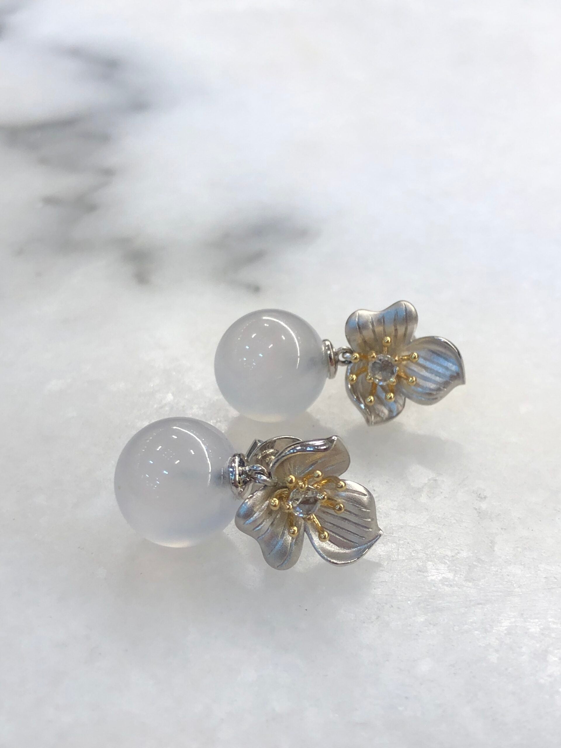 Icy Jade Balls Earrings