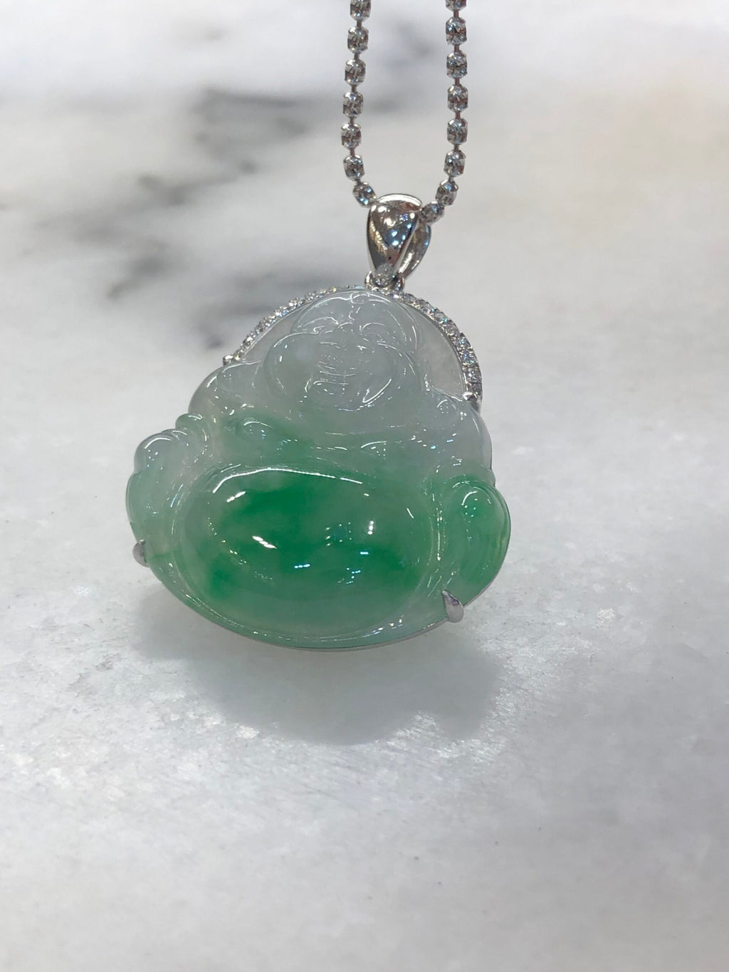 Green Jade Buddha Pendant