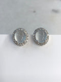 Icy Jade Cabochons Earrings (Glassy Variety)