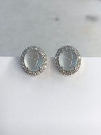 Icy Jade Cabochons Earrings (Glassy Variety)