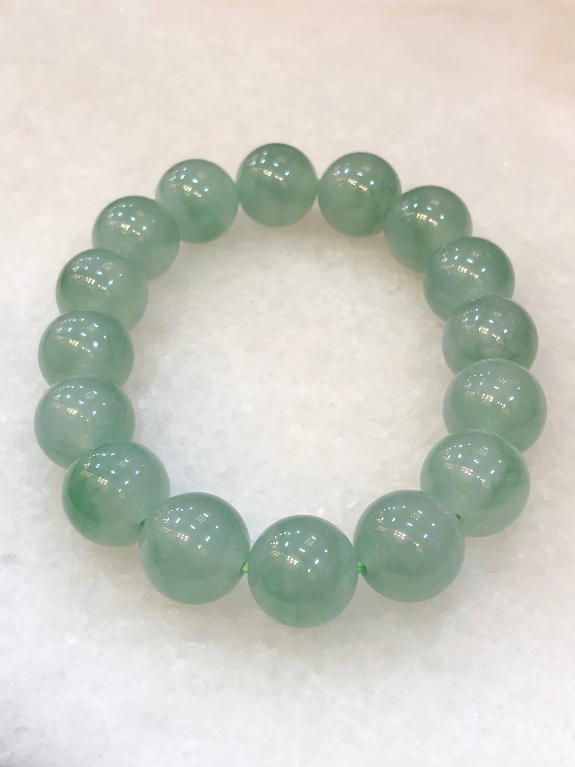 Icy Green Floral Jade Bracelet