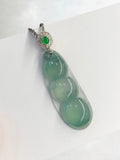 Icy Green Jade Pea Pods Pendant