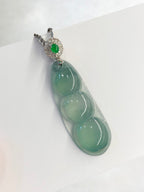 Icy Green Jade Pea Pods Pendant