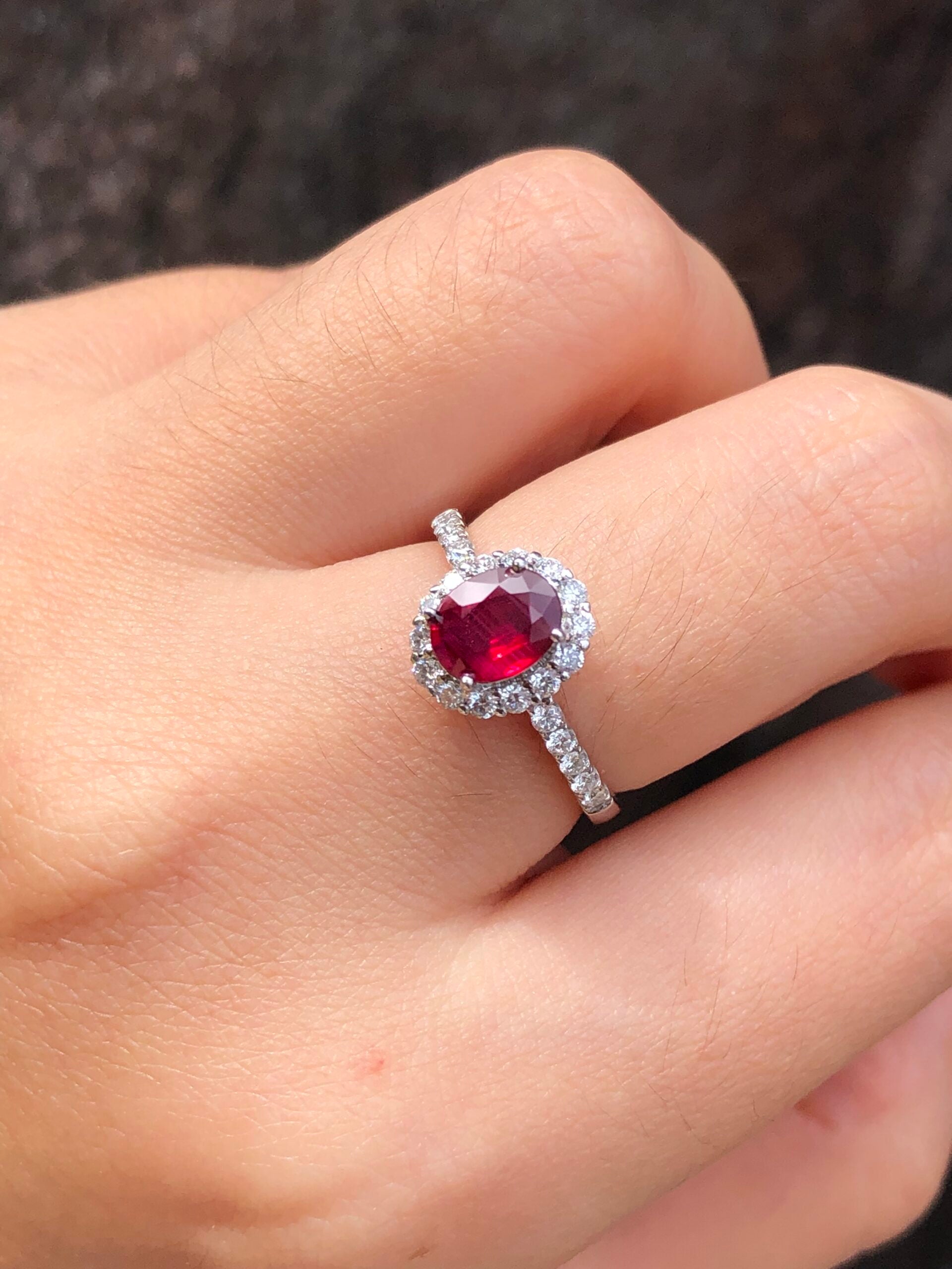 Unheated Pigeon Blood Ruby Ring