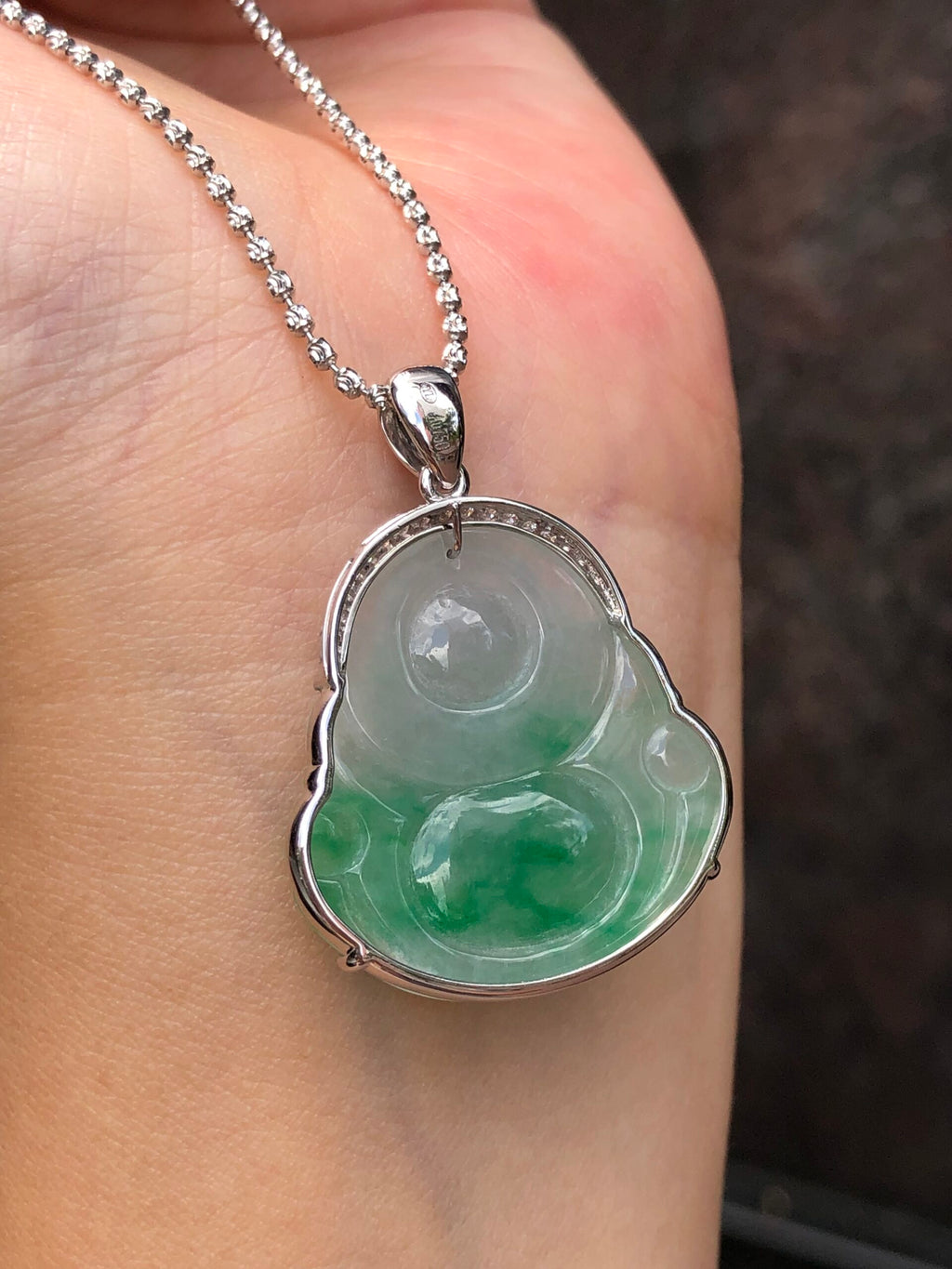 Green Jade Buddha Pendant