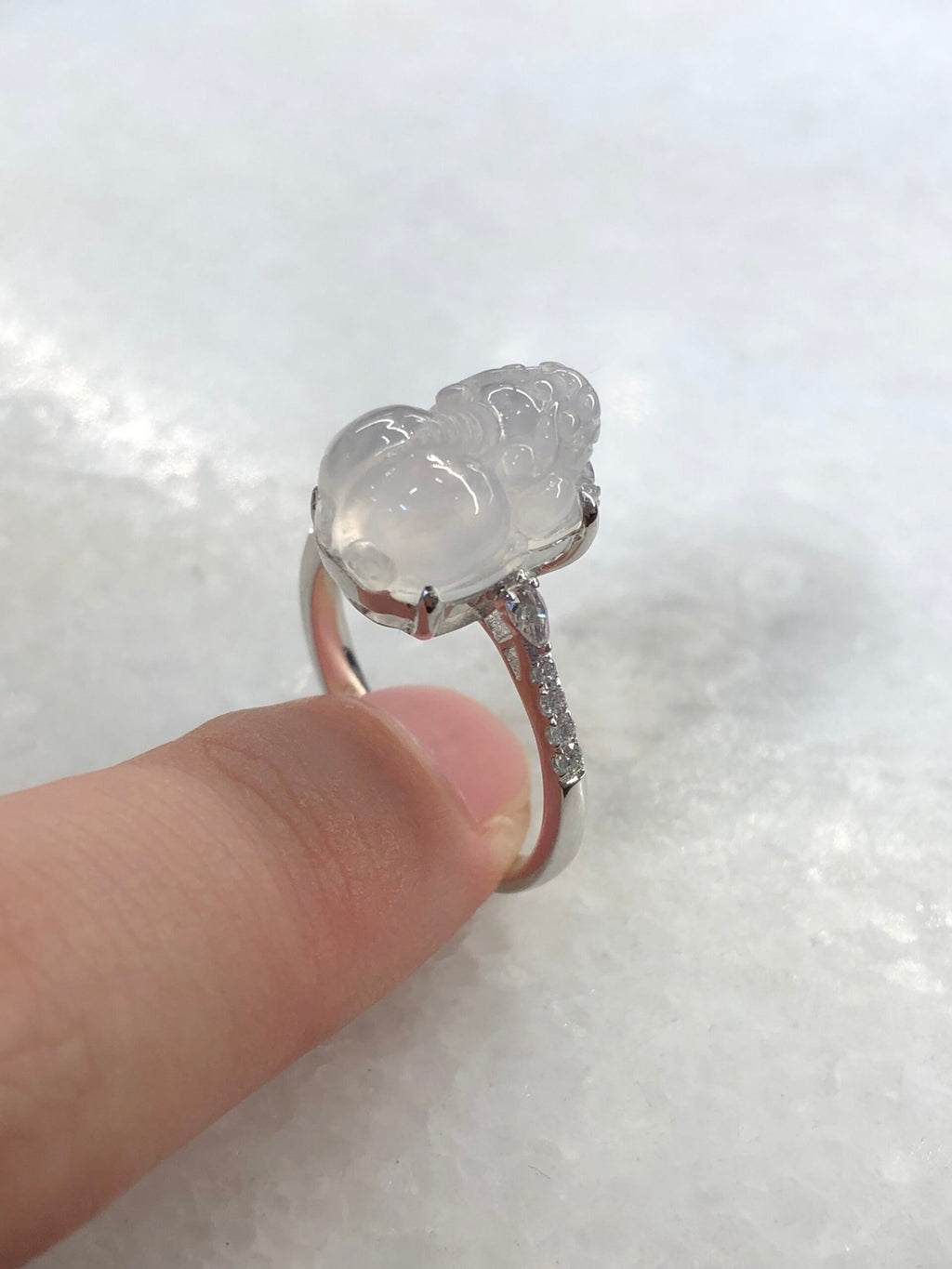 Icy Jade Pixiu Ring