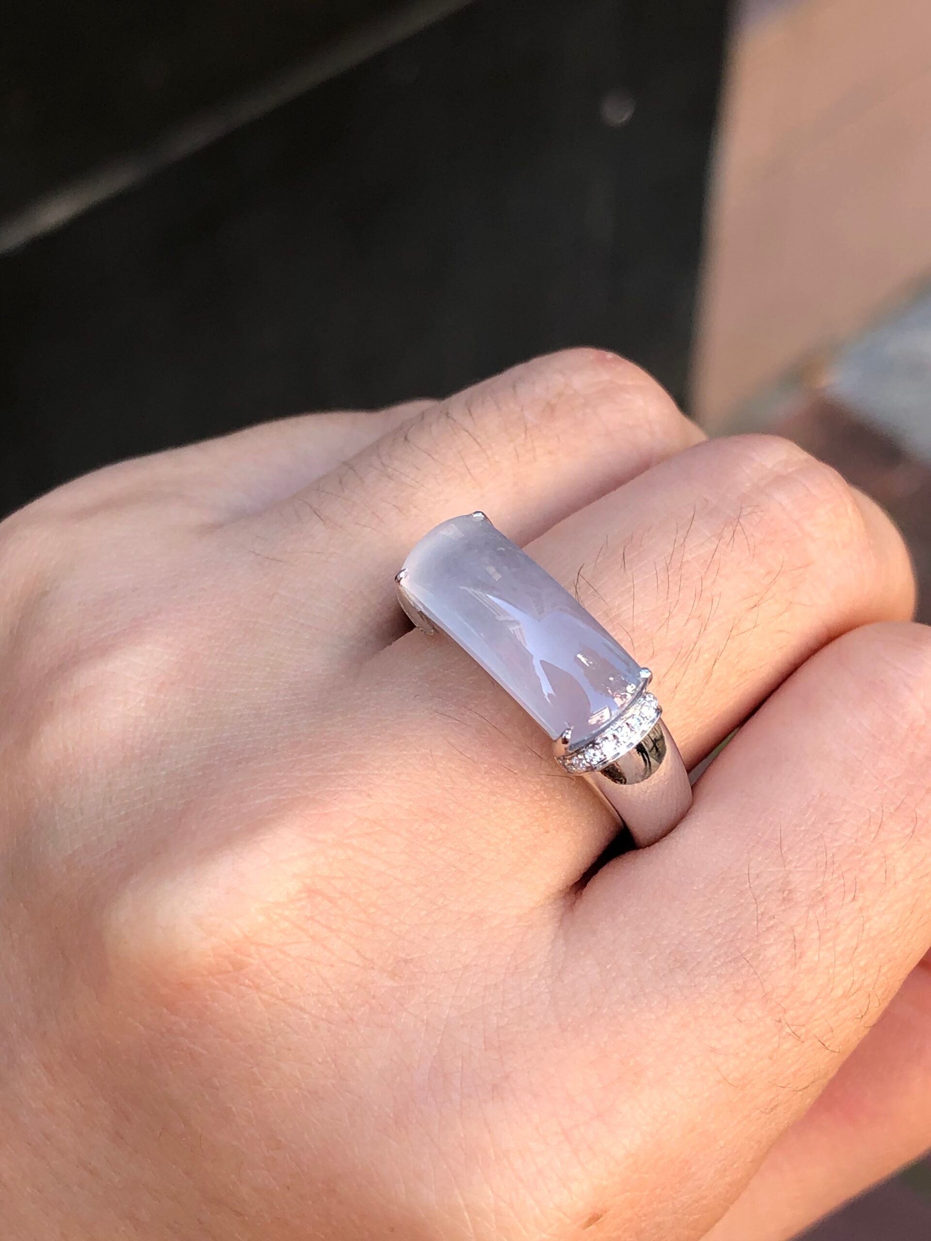 Icy Jade Saddle Ring