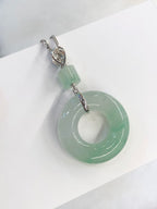 Icy Green Jade Donut Pendant