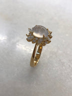 Icy Jade Cabochon Ring (Glassy Variety)