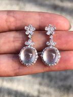 Icy Jade Cabochon Earrings (Glassy Variety)