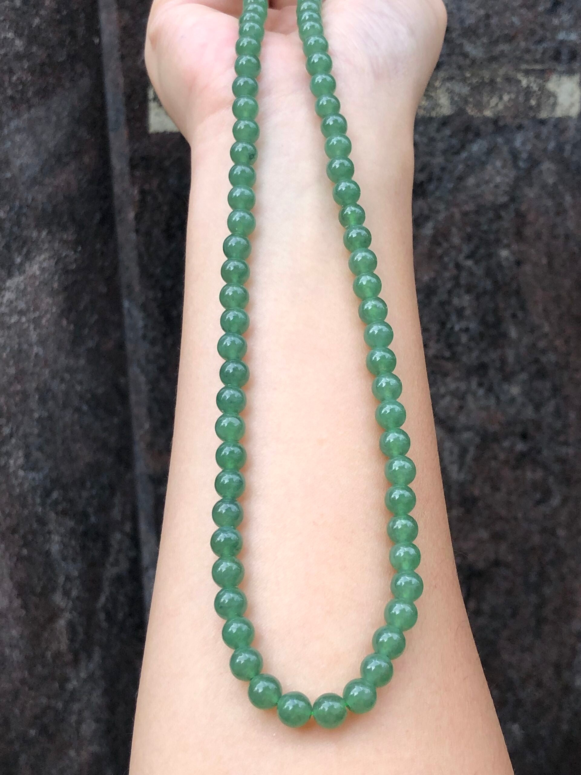 Green Jade Beads Necklace