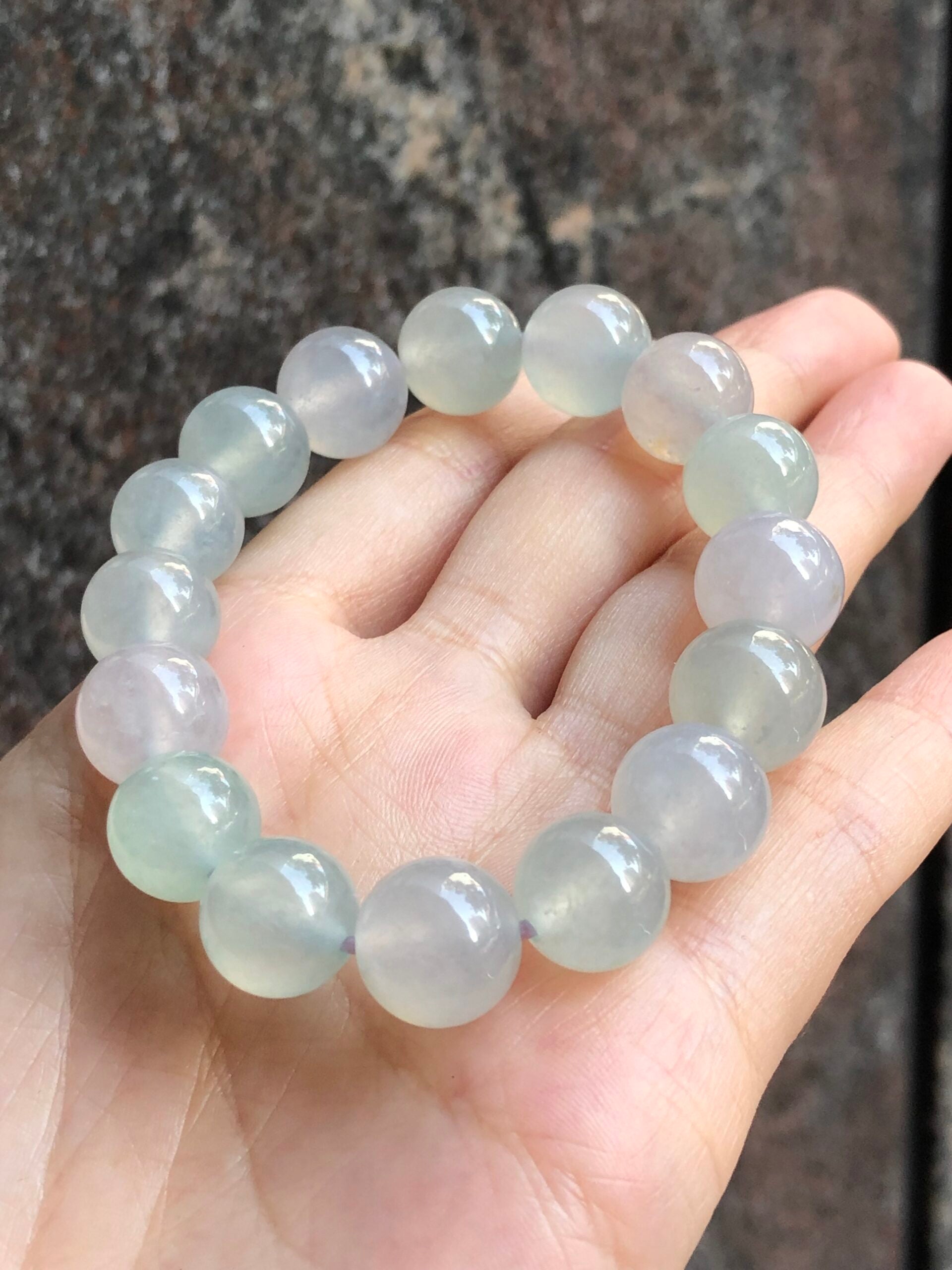 Icy Multi Colours Jade Beads Necklace and Bracelet