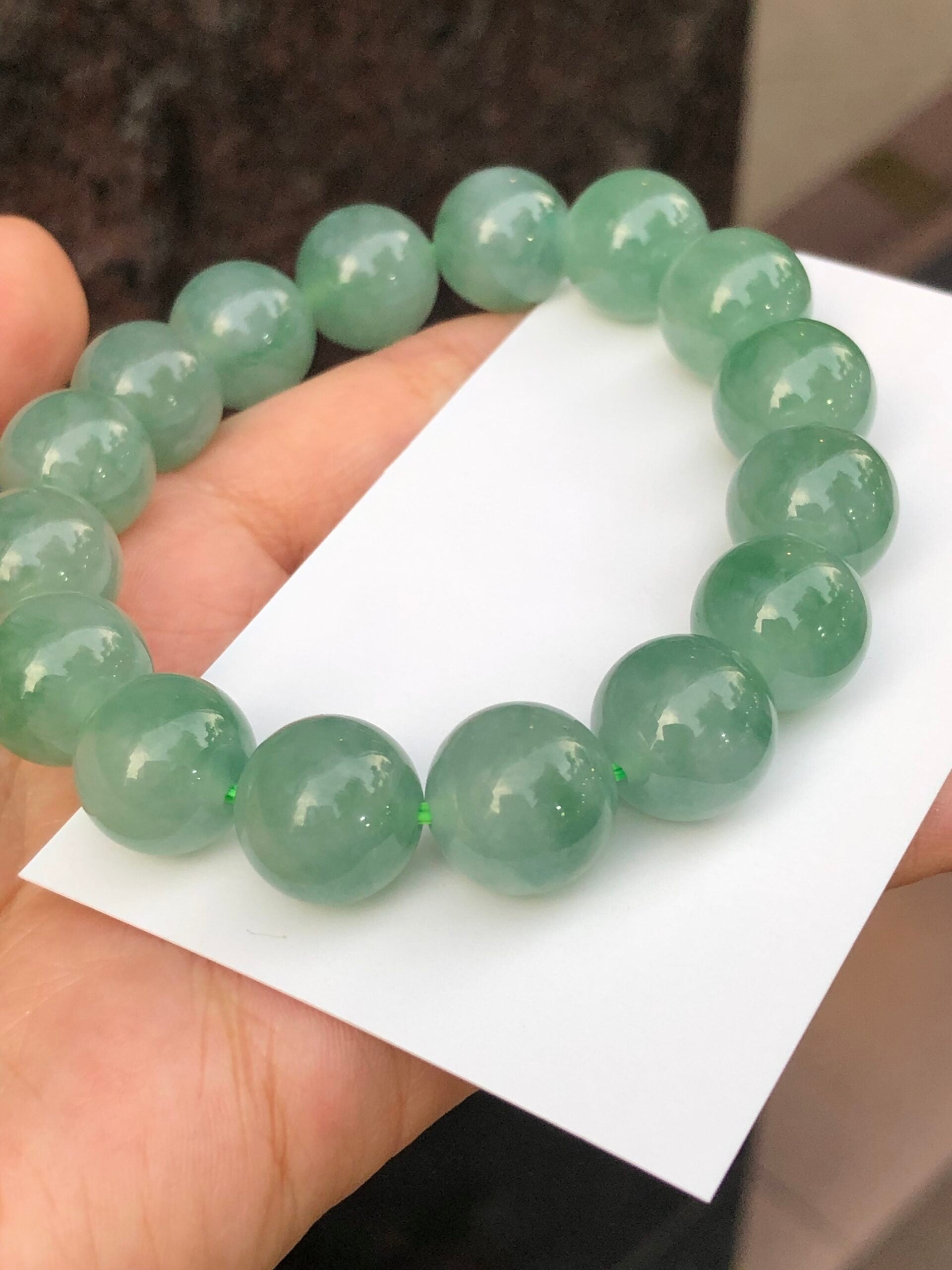 Icy Green Floral Jade Bracelet