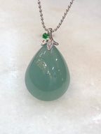 Bluish Green Jade Dewdrop Pendant