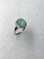 Natural Type A Icy Green Cabochon Jadeite Ring | ClassicJade Singapore